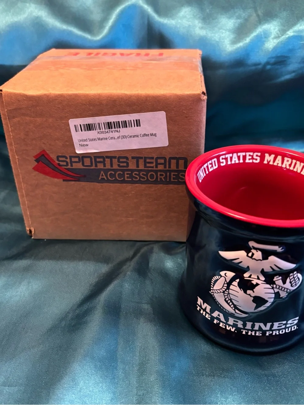 United States Marine Corps Ceramic Coffee Mug - Red & Navy NWT